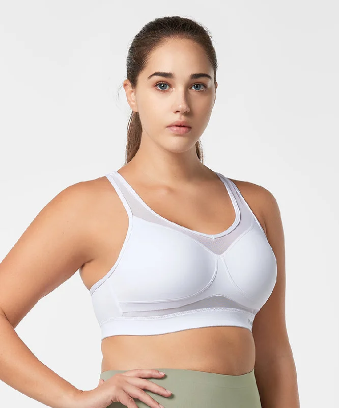 Shift Racerback Mesh Padded Running Bra | Women's High Support Sports Bra (Plus Size)