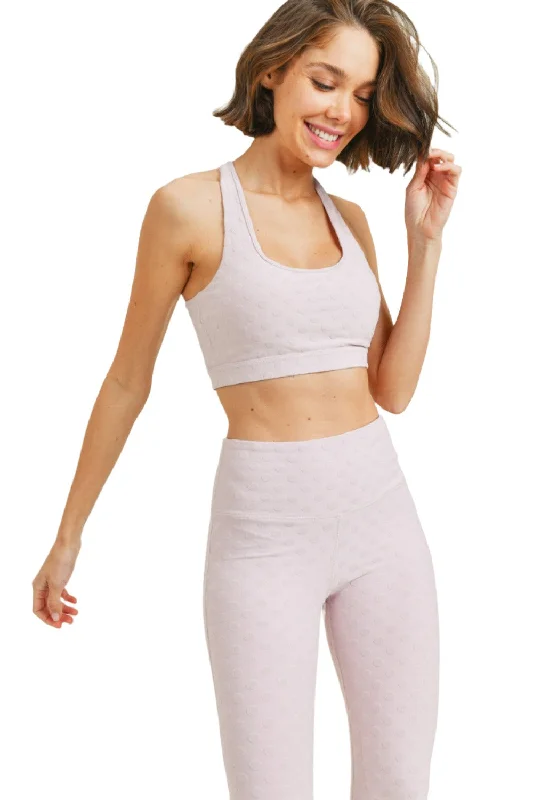 Factory Direct Sale Textured Polkadot Jacquard TACTEL® Sports Bra AT8087
