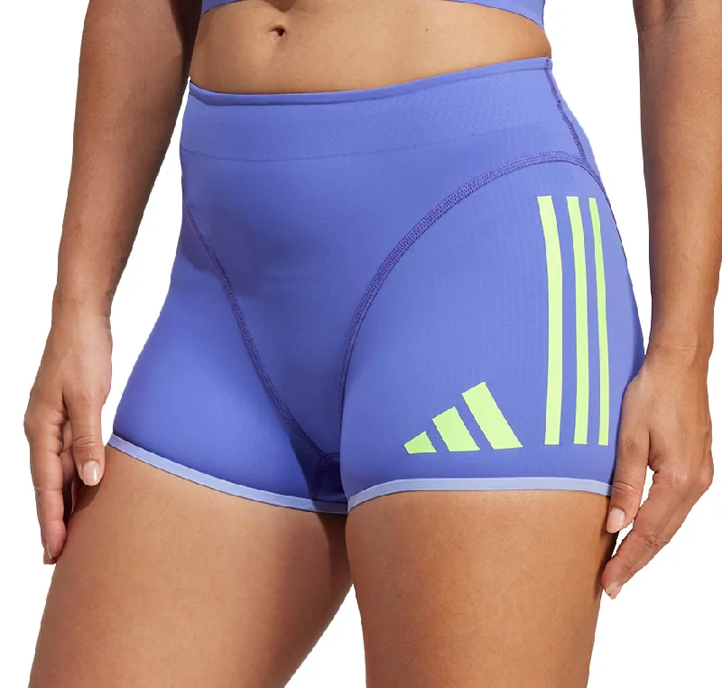 Instant Savings adidas Adizero Promo Womens Short Running Tights - Blue