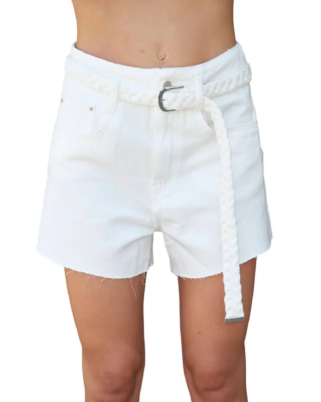Closeout Alessia Belt Short In White