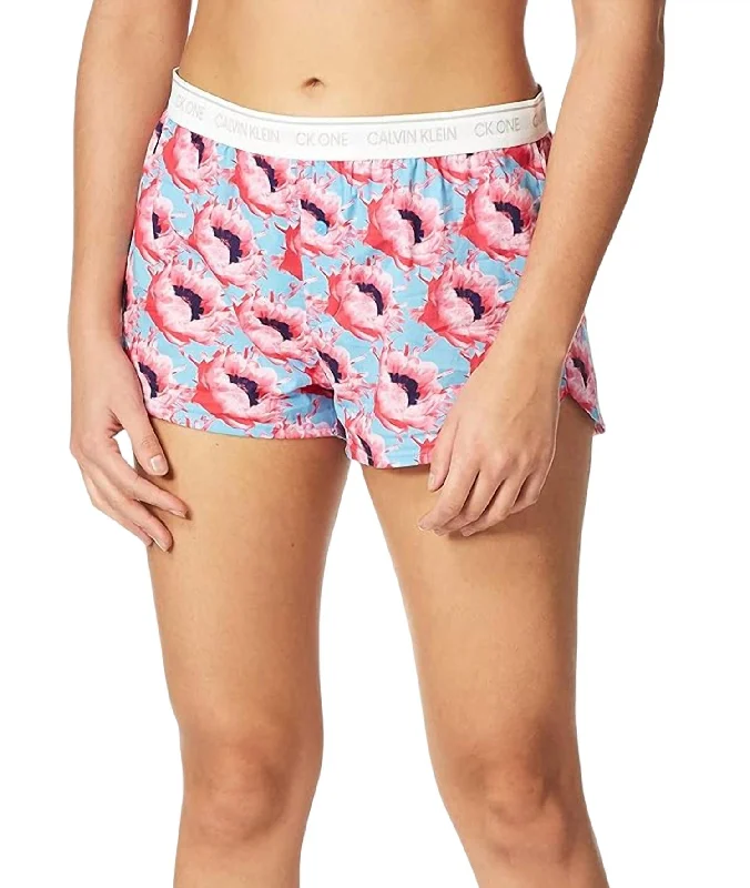 Limited Edition Cotton Sleep Short In Pink Smoothie Floral
