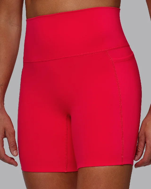 Deal Frenzy Elixir Mid-Length Shorts with Pockets - Scarlet