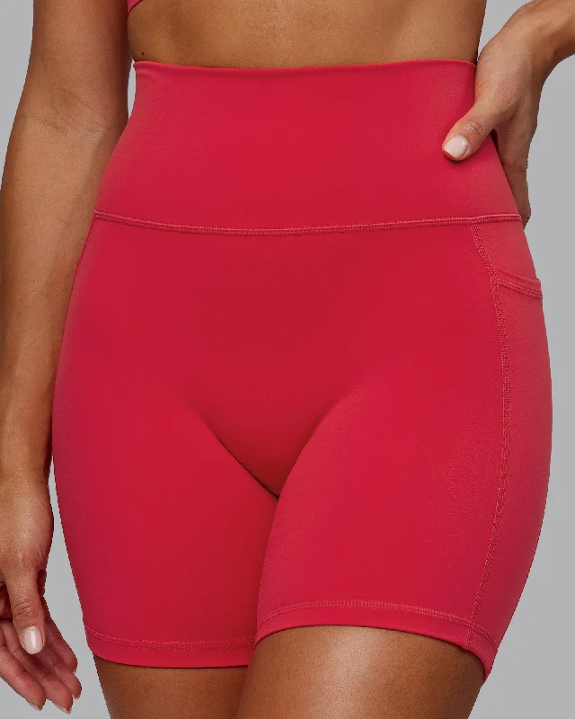 Savings Galore Fusion Mid-Length Shorts - Scarlet