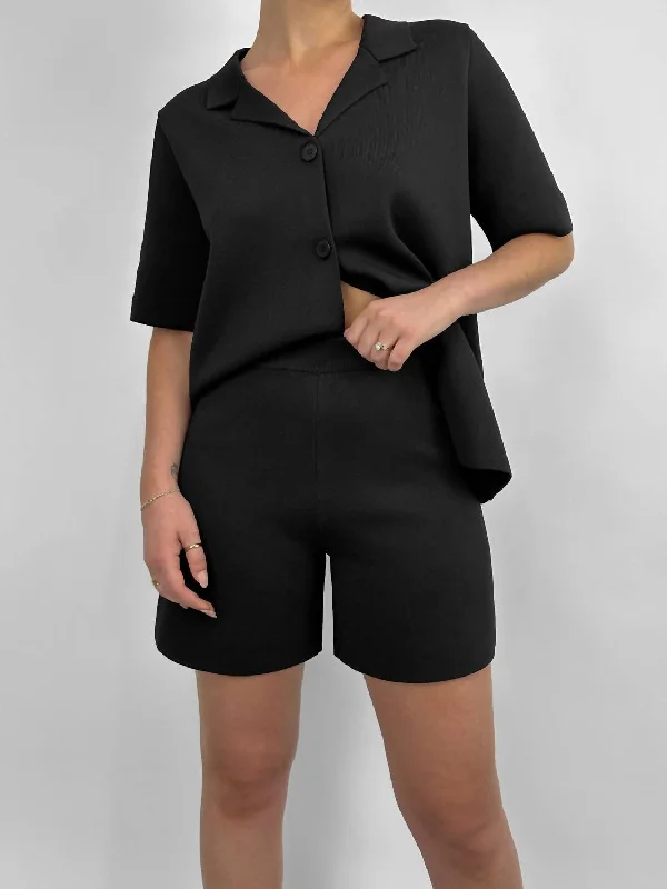 Crazy Deals High Rise Knit Shorts In Black