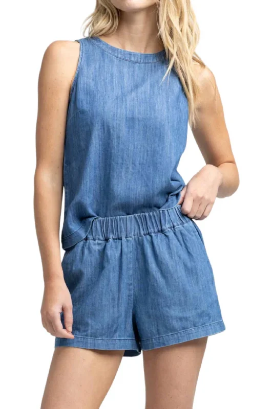 Buy Now Mary Ellen Short In Medium Wash Indigo