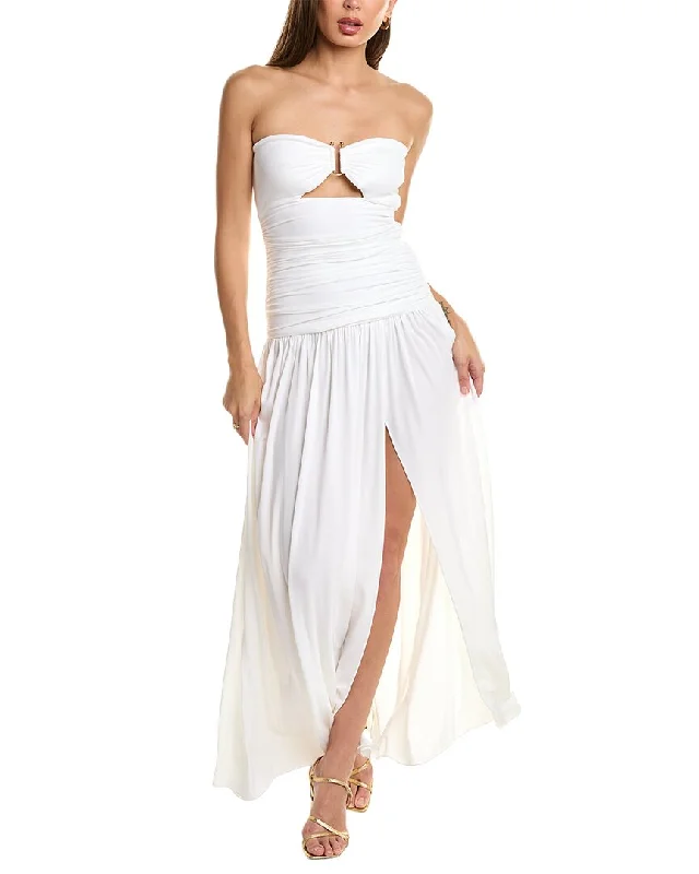 Midnight Madness Michael Kors Collection Jersey Strapless Cutout Gown