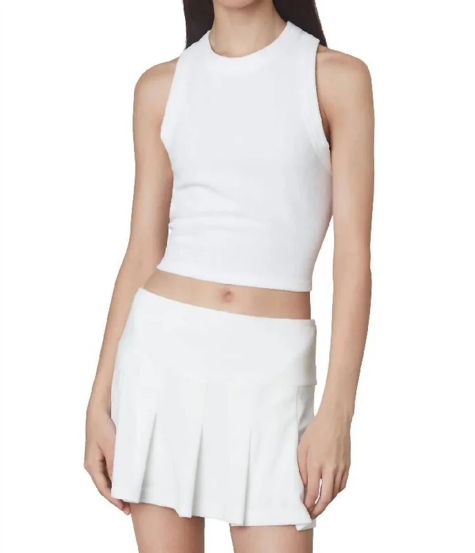 Price Buster Pleated Terry Skort In White