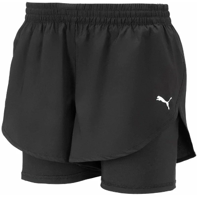 New Deals Puma Woven 2 In 1 Womens Running Shorts - Black