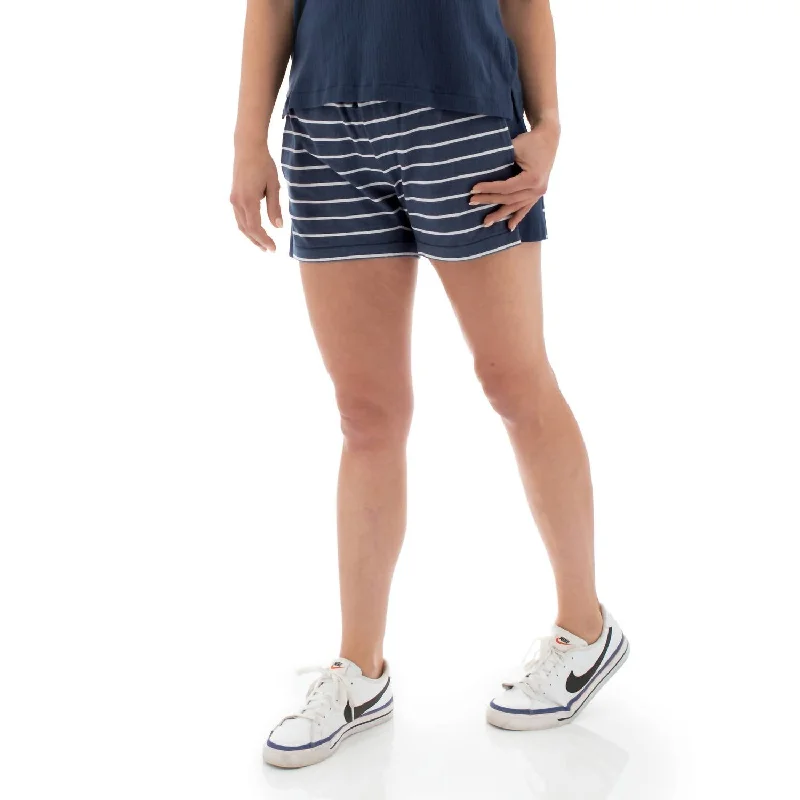 Act Fast Savita Short In Insignia Blue Stripe