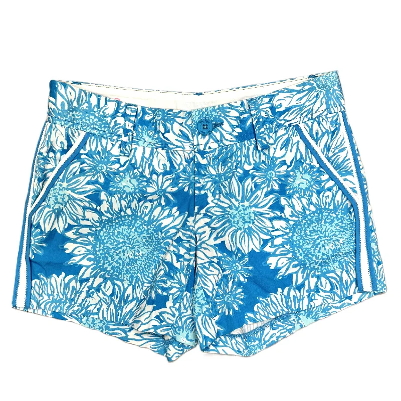 Can't Be Beat Shorts Designer By Lilly Pulitzer In Blue & White, Size: 0