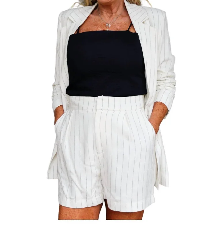 Price Buster Ticket To Paradise Sorrento Stripe Short In White