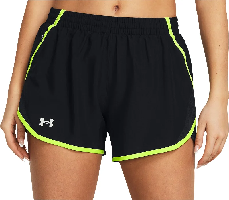 Big Discounts Under Armour Fly By 3 Inch Womens Running Shorts - Black
