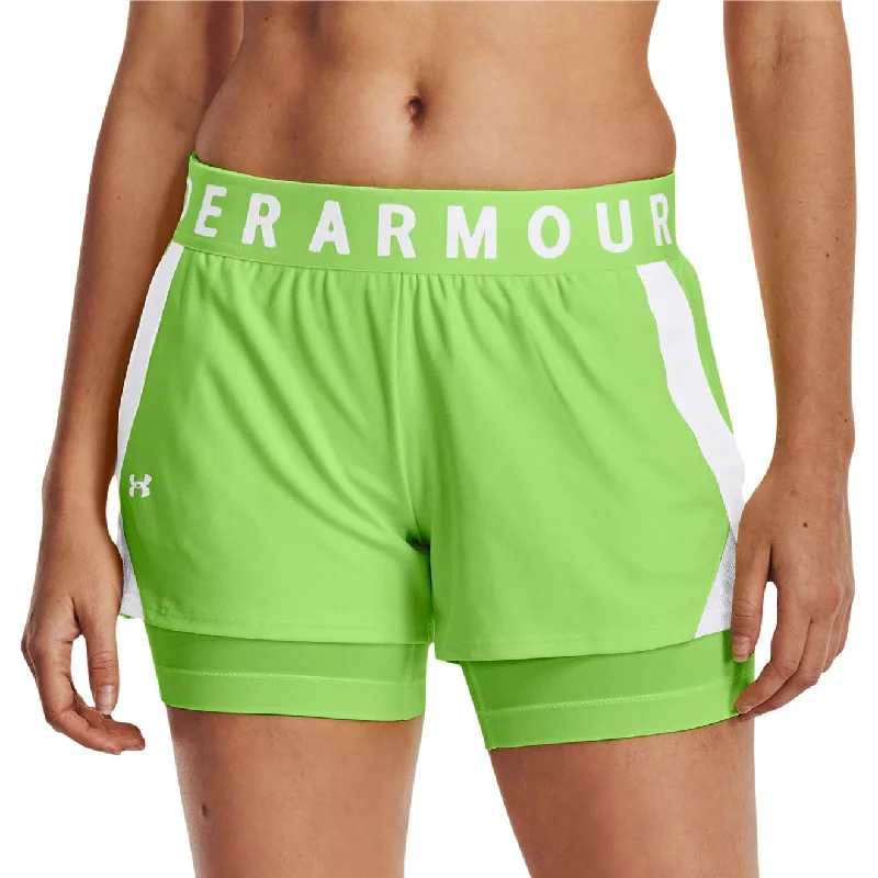 Under Armour Play Up 2 In 1 Womens Running Shorts - Green