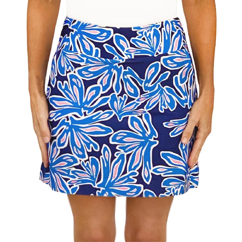 Markdowns Women's Kiawah Country Club Skort In Beach Palm Navy And Pink