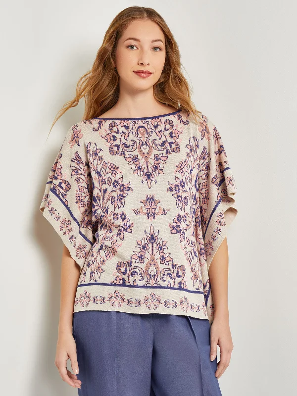 Special Discount Cape Sleeve Tunic - Soft Jacquard Knit