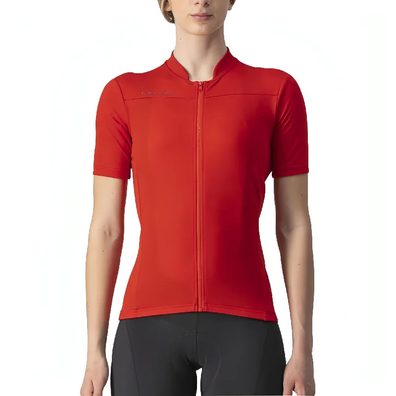 New Arrival Castelli Anima 3 Short Sleeve Womens Cycling Jersey - Red