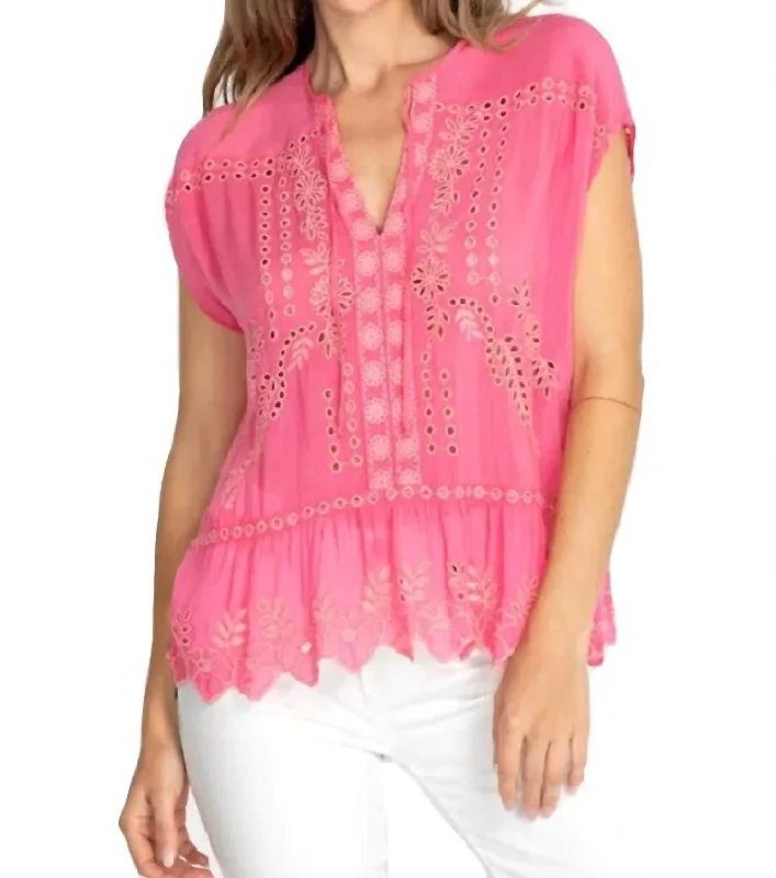 Referral Discount Clemence Blouse In Bubble Gum