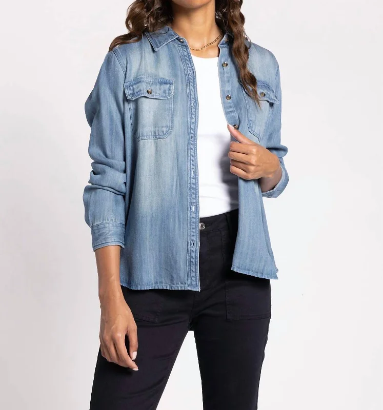 Inventory Reduction Collie Shacket In Wesley Wash