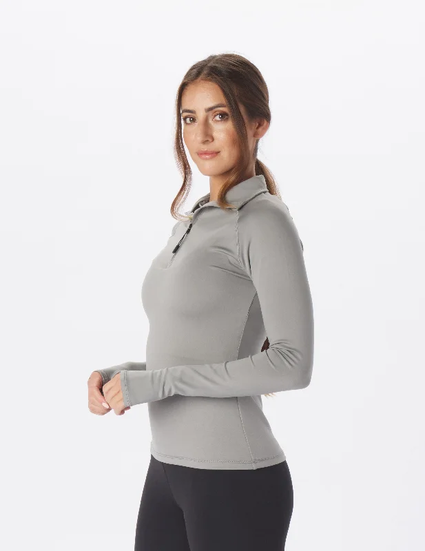 Glyde Quarter Zip: Silver Fog