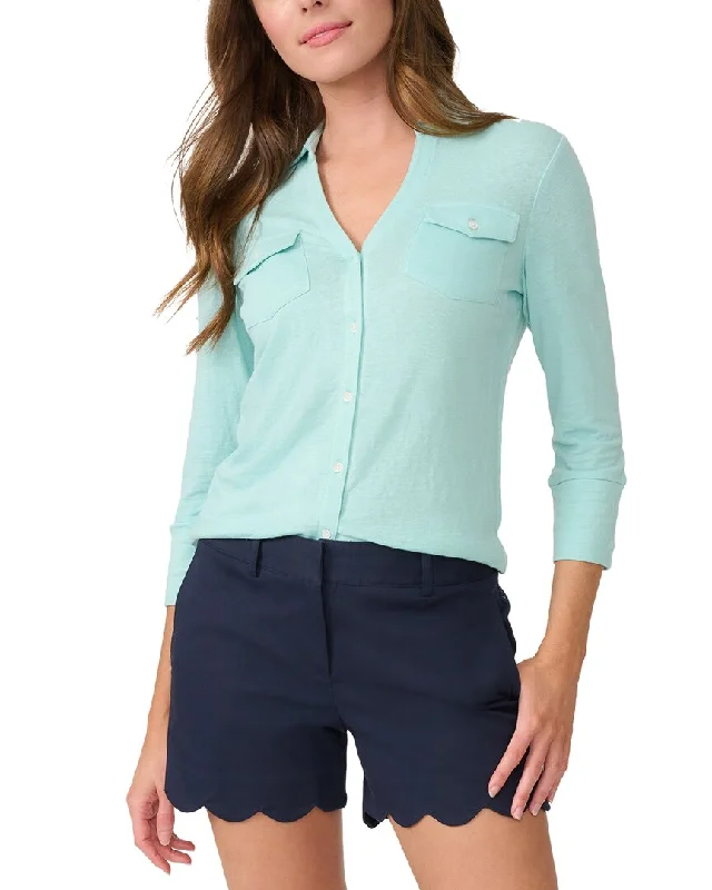 J.McLaughlin Solid Brynn Knit Linen-Blend Top