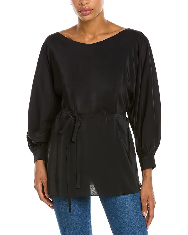 Price Reduction Josie Natori Tie-Waist Silk-Blend Top
