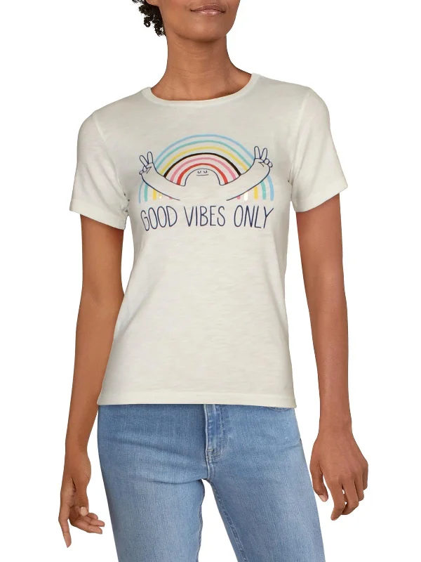 Juniors Good Vibes Only Womens Graphic Short Sleeve T-Shirt