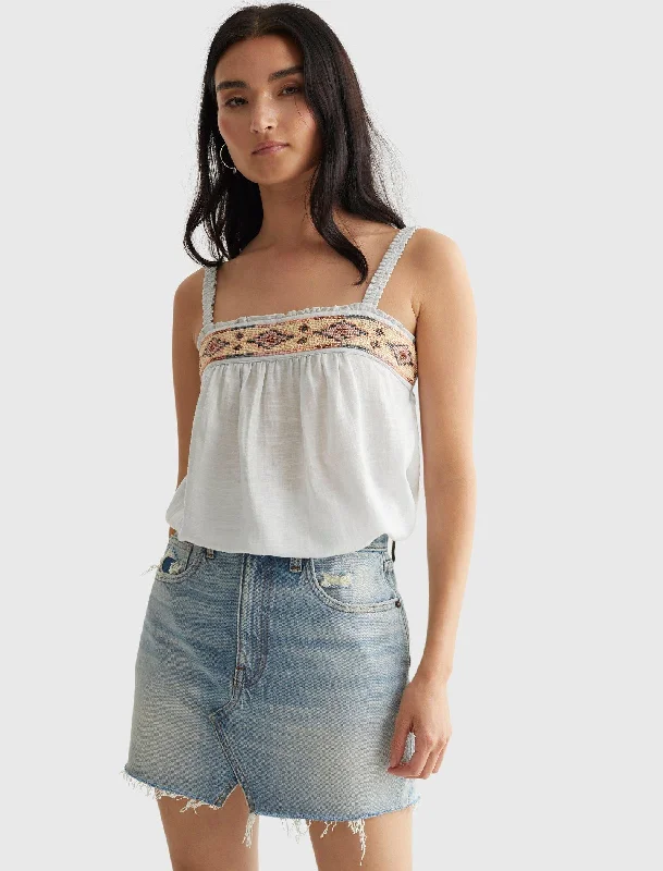 Lucky Brand Womens Limited Edition Beaded Square Neck Cami