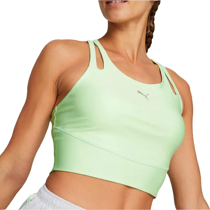 Puma Run Ultraform Womens Running Cropped Vest Tank Top - Green