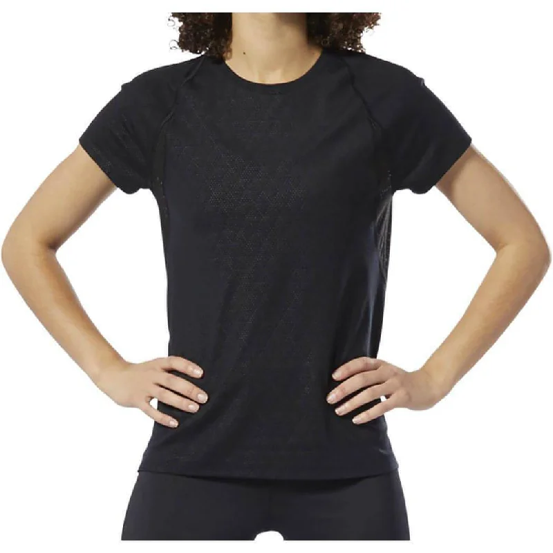 YEAR-End Sale Reebok Smartvent Short Sleeve Womens Training Top - Black