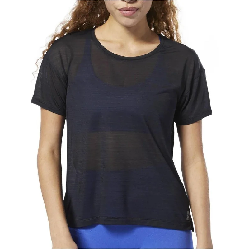 Reduced Prices Reebok Workout Ready Activchill Short Sleeve Womens Training Top - Black