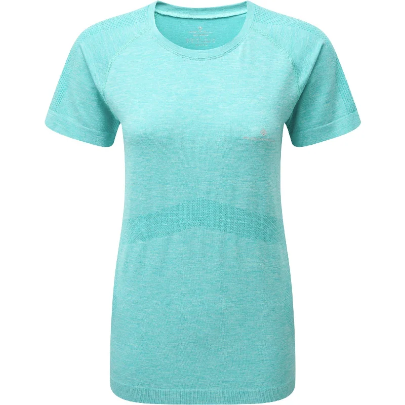 Doorbuster Deal Ronhill Infinity Marathon Short Sleeve Womens Running Top - Blue