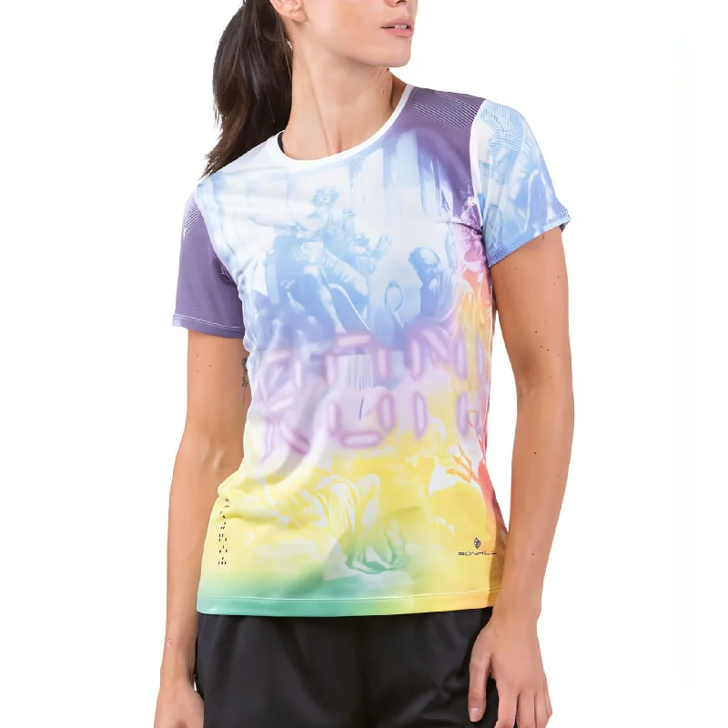 Ronhill Tech Golden Hour Short Sleeve Womens Running Top - Purple