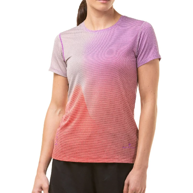 Ronhill Tech Golden Hour Short Sleeve Womens Running Top - Red