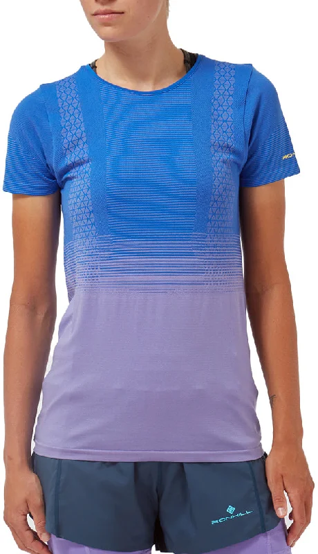 Ronhill Tech Marathon Short Sleeve Womens Running Top - Blue