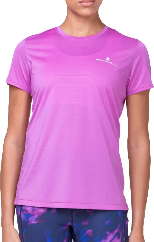 Ronhill Tech Short Sleeve Womens Running Top - Pink