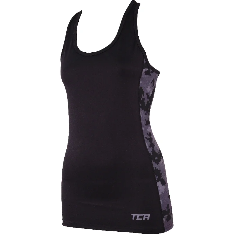 The Best Prices TCA Camo Print Womens Running Vest Tank Top - Black