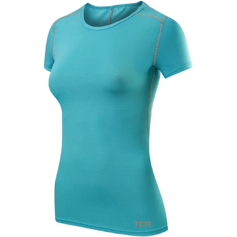 Reduced Prices TCA Pro Performance Womens Short Sleeve Baselayer Running Top - Blue