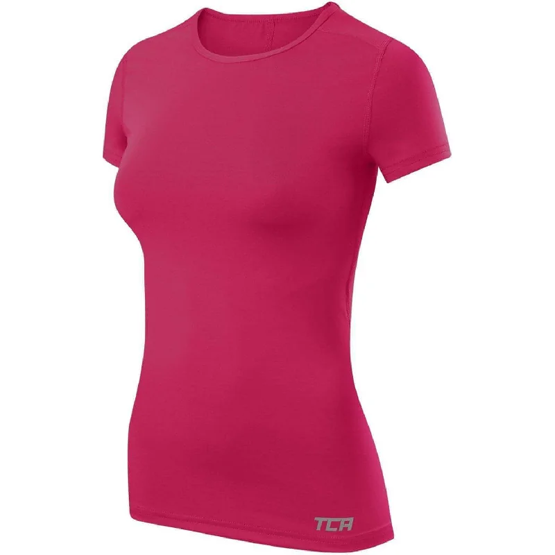 Reduced Prices TCA Pro Performance Womens Short Sleeve Baselayer Running Top - Pink