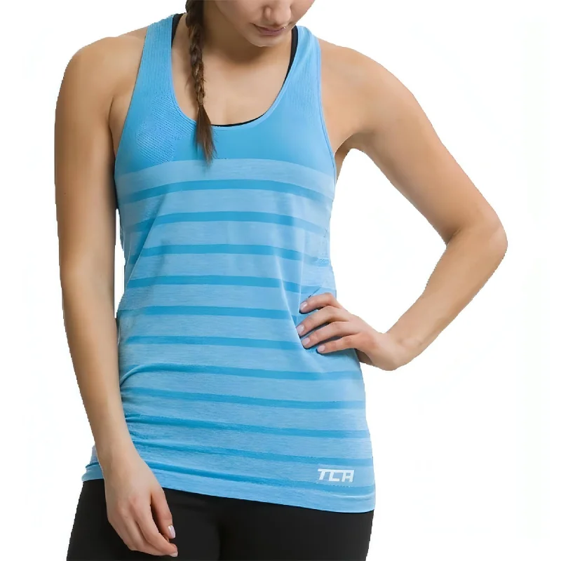 Deal of the Day TCA QuickDry SuperKnit Womens Running Vest Tank Top - Blue