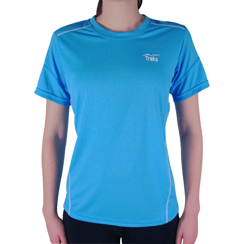 Savings Spectacular Traks Hills Short Sleeve Womens Running Top - Blue