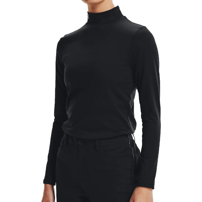 Under Armour ColdGear Infrared Storm Mock Neck Long Sleeve Women Golf Top - Black