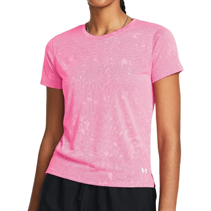 Under Armour Launch Splatter Short Sleeve Womens Running Top - Pink