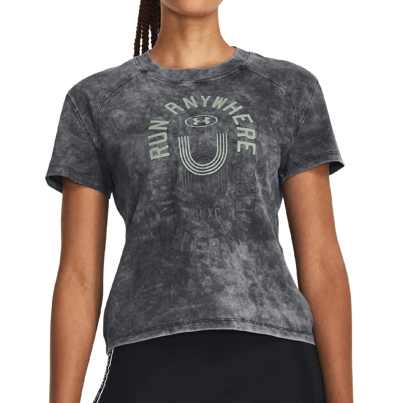 Under Armour Run Anywhere Graphic Short Sleeve Womens Running Top - Black