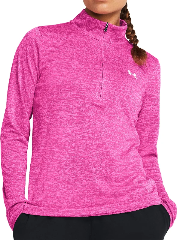 Under Armour Tech Twist Half Zip Long Sleeve Womens Training Top - Pink