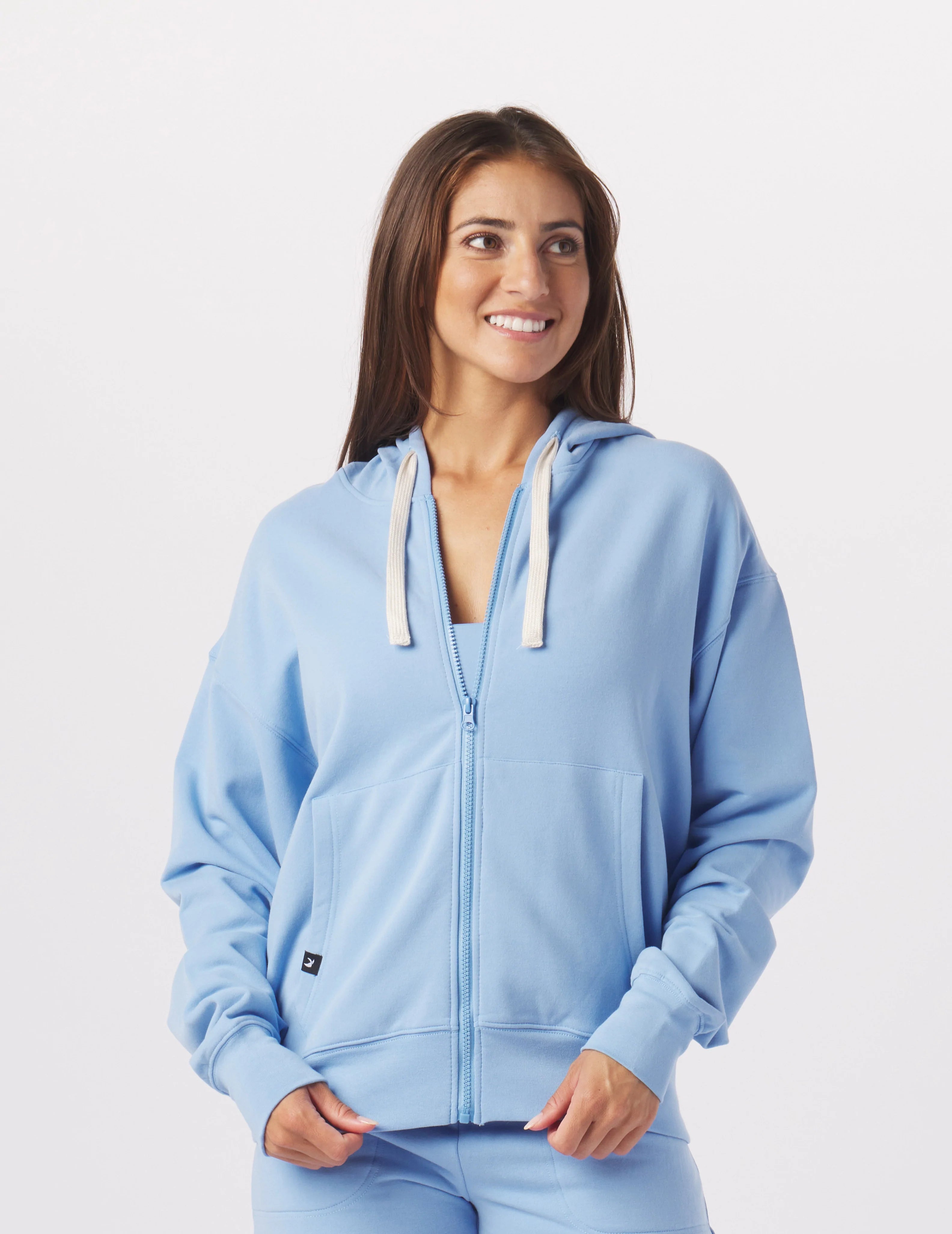 Vintage Oversized Zip Up: Ice Blue