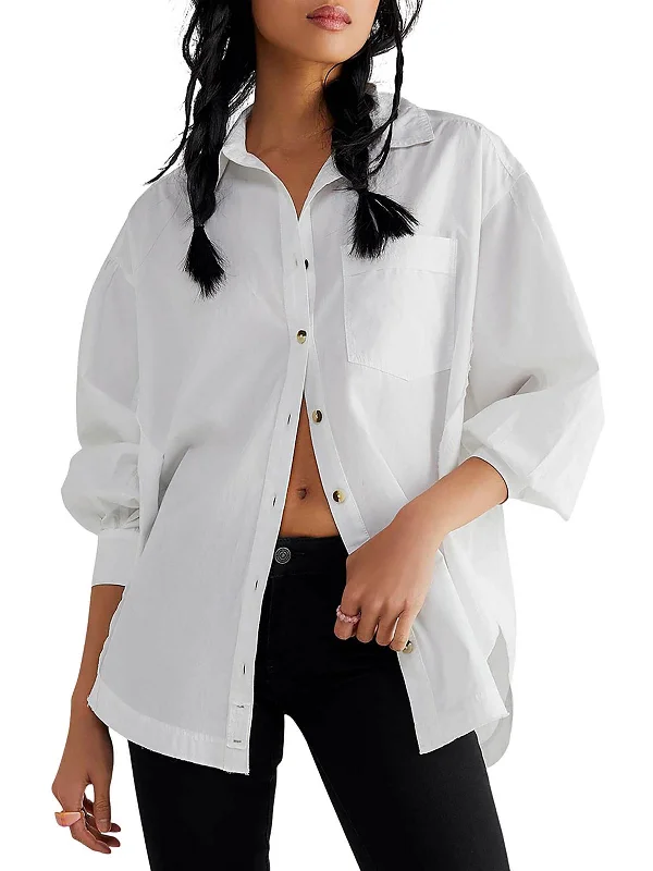 Deal of the Week Womens Collared 100% Cotton Button-Down Top