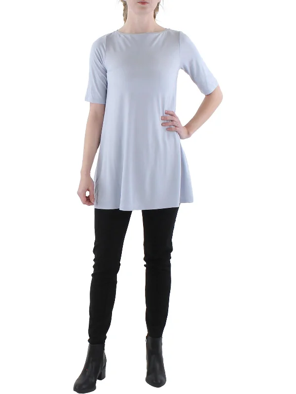 Womens Jersey Boatneck Tunic Top