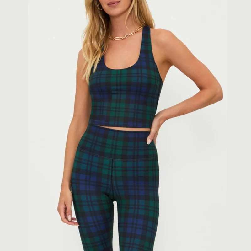 Clearance Event Yara Top - Wintergreen Plaid
