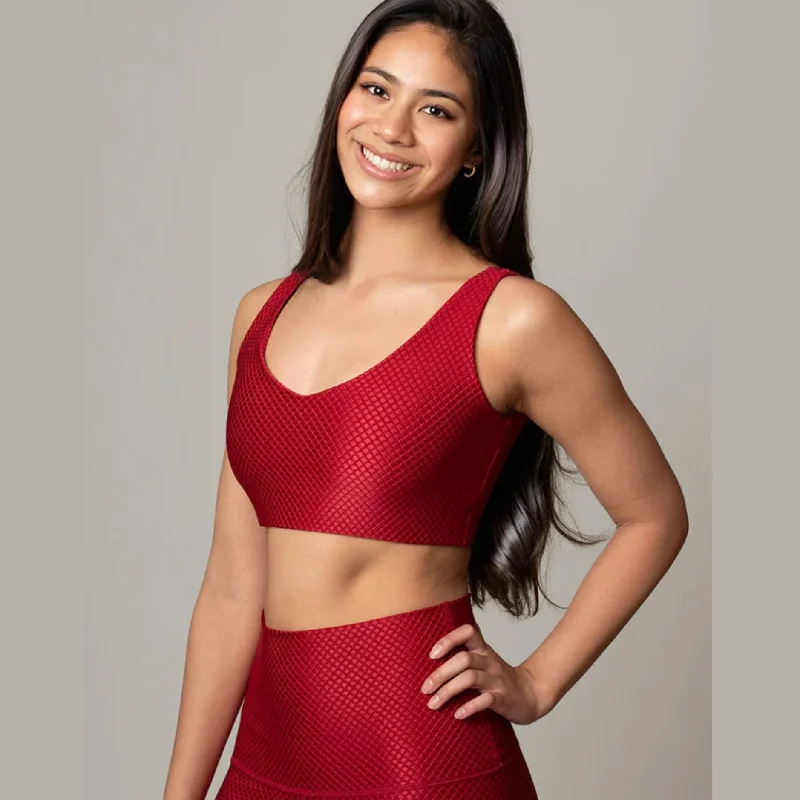 Weekend Flash Sale Ruby Diamonds Jacquard V Crop