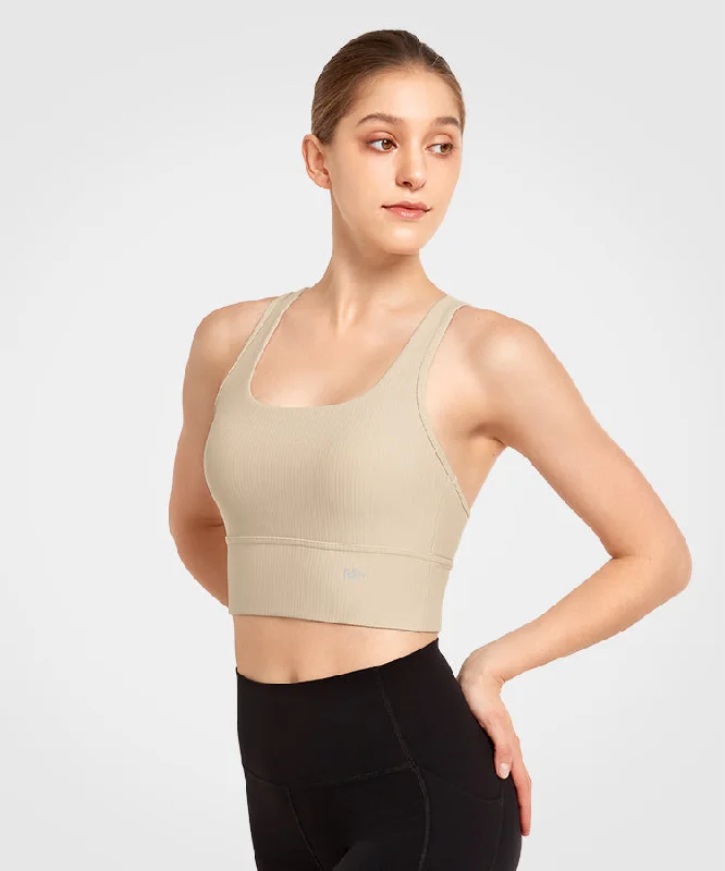 Deal Explosion Shift Scoop Neckline Crossback Strappy Padded Yoga Bra | Women's Light Support Sports Bra